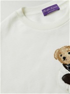 Ralph Lauren Purple label - Logo-Appliqued Fleece-Back Cotton-Blend Jersey Sweatshirt - Neutrals