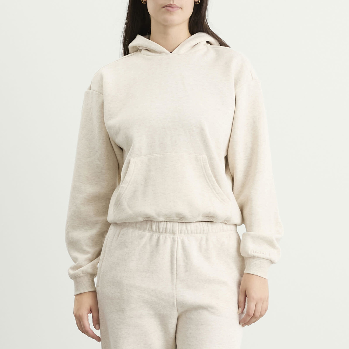 SKIMS Women's Cotton Fleece Classic Pullover Hoodie in Oatmeal Heather