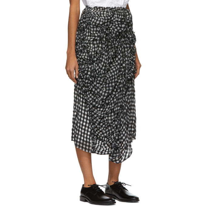 Chika Kisada Black and White Ruched Skirt