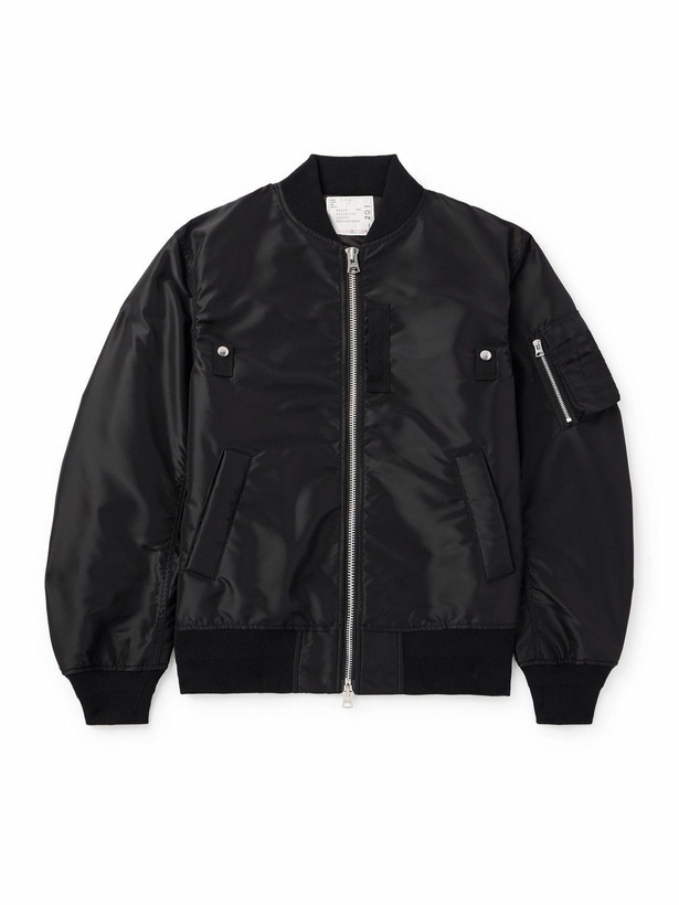 Photo: Sacai - Padded Nylon-Twill Blouson Jacket - Black