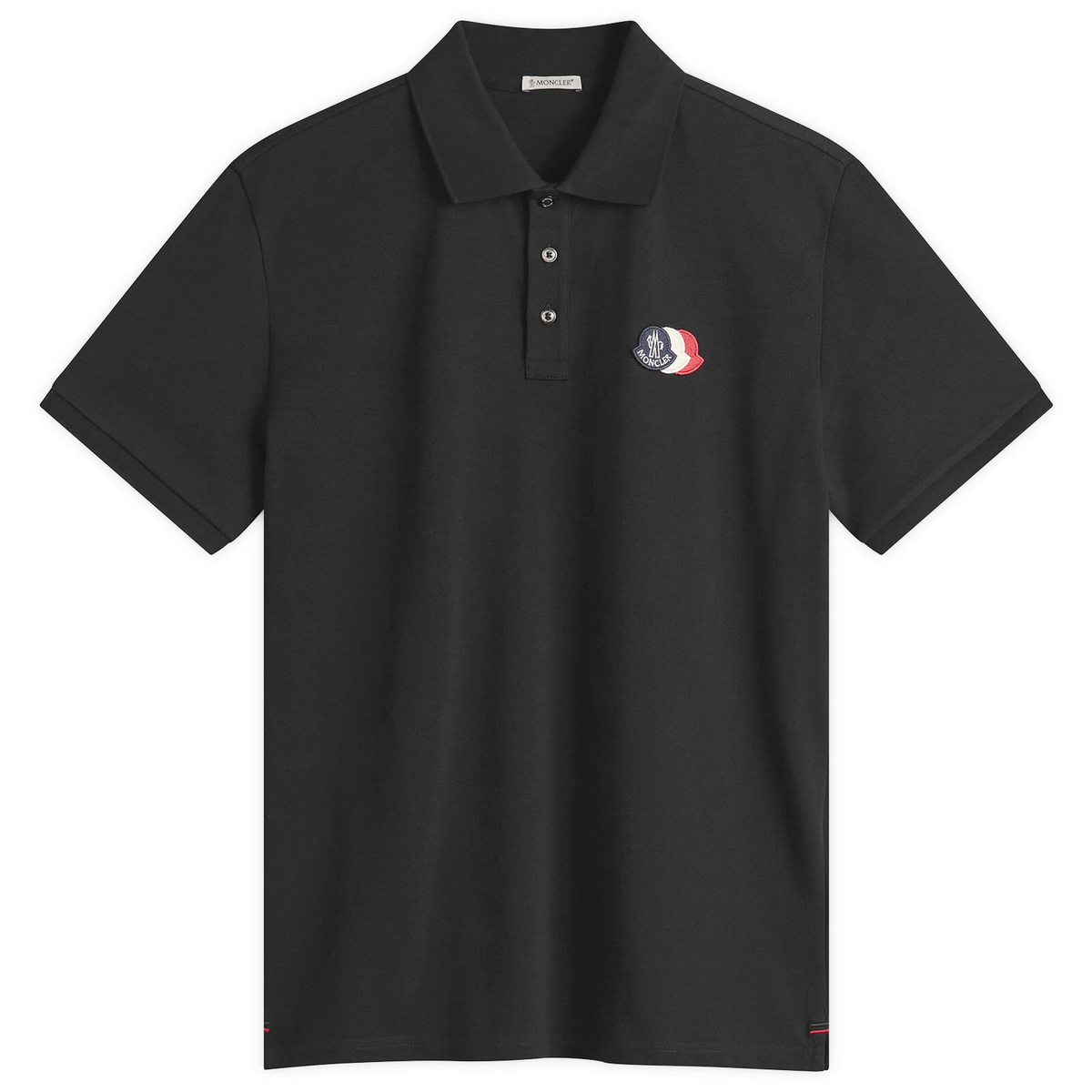 Moncler Men's Piquet Polo Shirt in Black Moncler