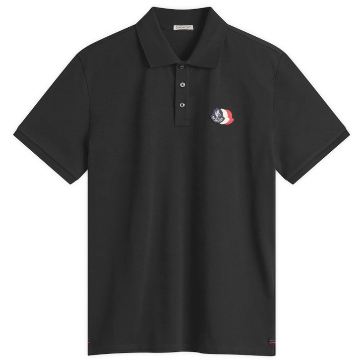 Photo: Moncler Men's Tripe Crest Polo Shirt in Black