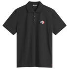 Moncler Men's Tripe Crest Polo Shirt in Black