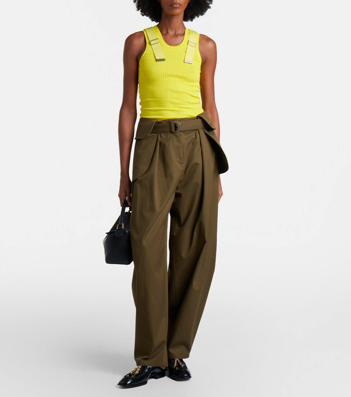 Loewe Ribbed-knit cotton-blend tank top