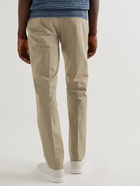 Etro - Straight-Leg Cotton-Blend Twill Trousers - Neutrals