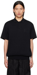 WACKO MARIA Black Embroidered Polo