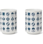 BY JAPAN - Beams Set of Two Todofuken Printed Ceramic Cups - Neutrals
