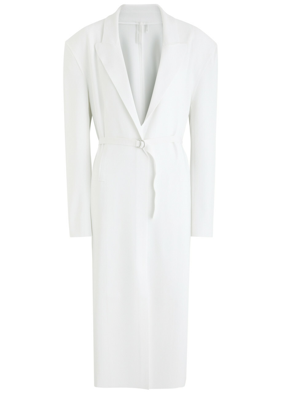 Norma Kamali Sack Belted Stretch-jersey Midi Dress White