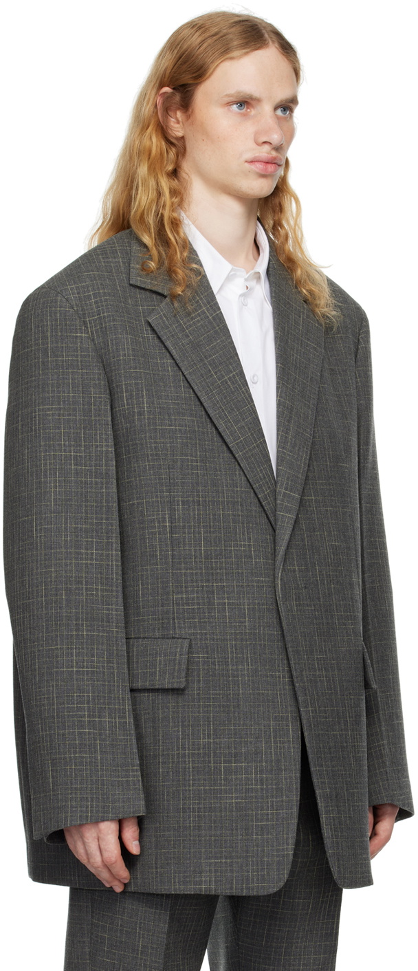 Jil Sander Gray Virgin Wool Blazer