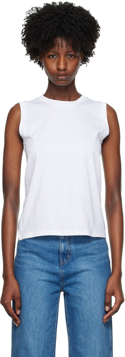 Sunspel White Crewneck Tank Top
