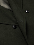 Kingsman - Conrad Double-Breasted Shearling-Trimmed Wool Overcoat - Green