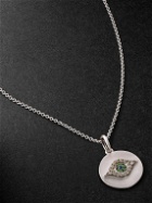 Ileana Makri - Golden Eye Mini White Gold Multi-Stone Pendant Necklace