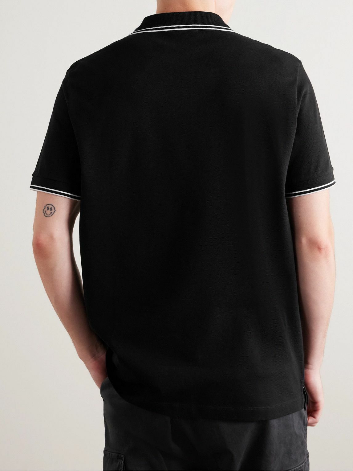 Stone Island Men's Strtech Organic Cotton Polo Shirt Black