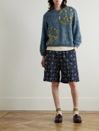Story mfg. - Bulb Appliquéd Organic Cotton Sweater - Blue