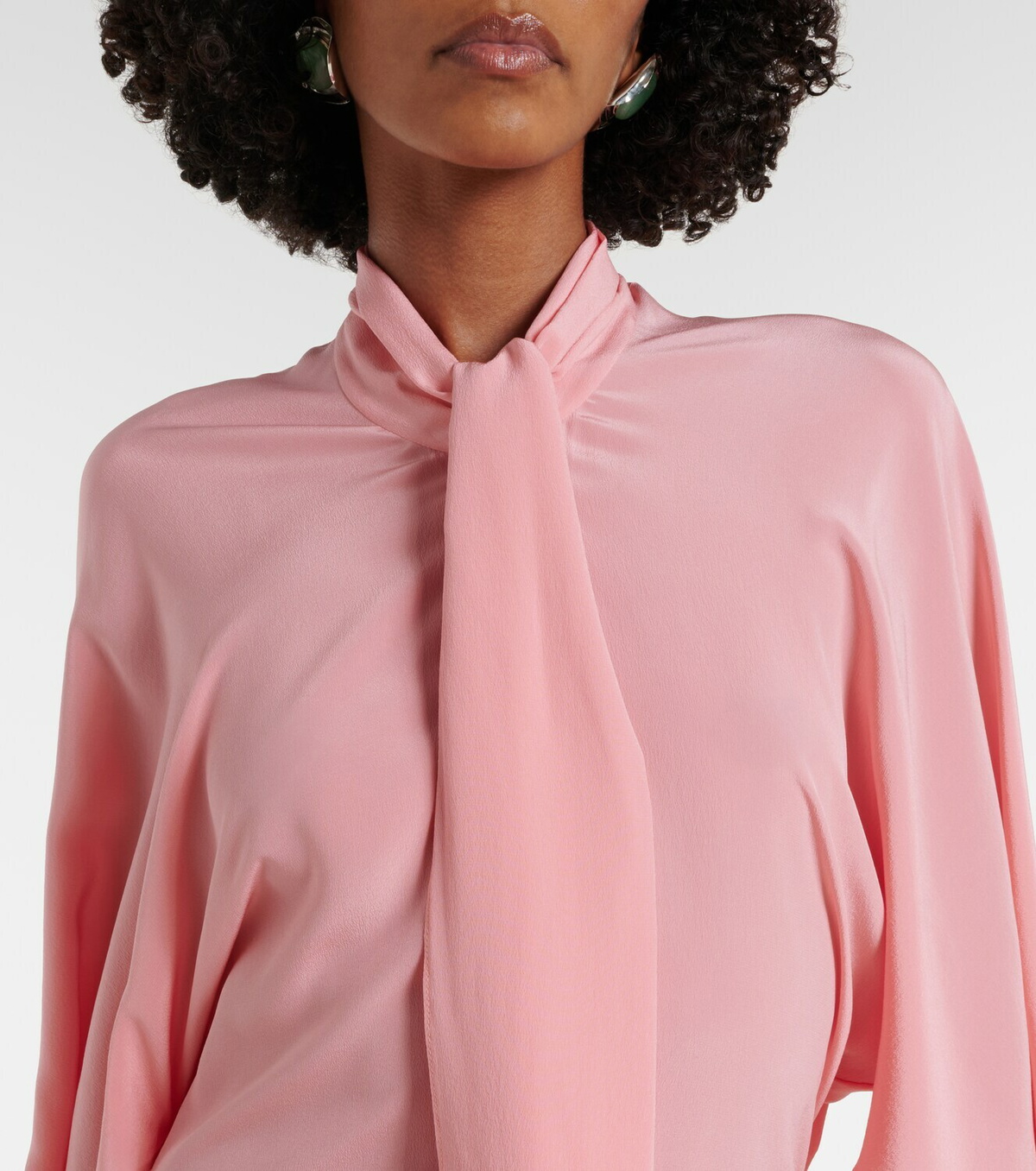 Stella McCartney Tie-neck silk midi dress