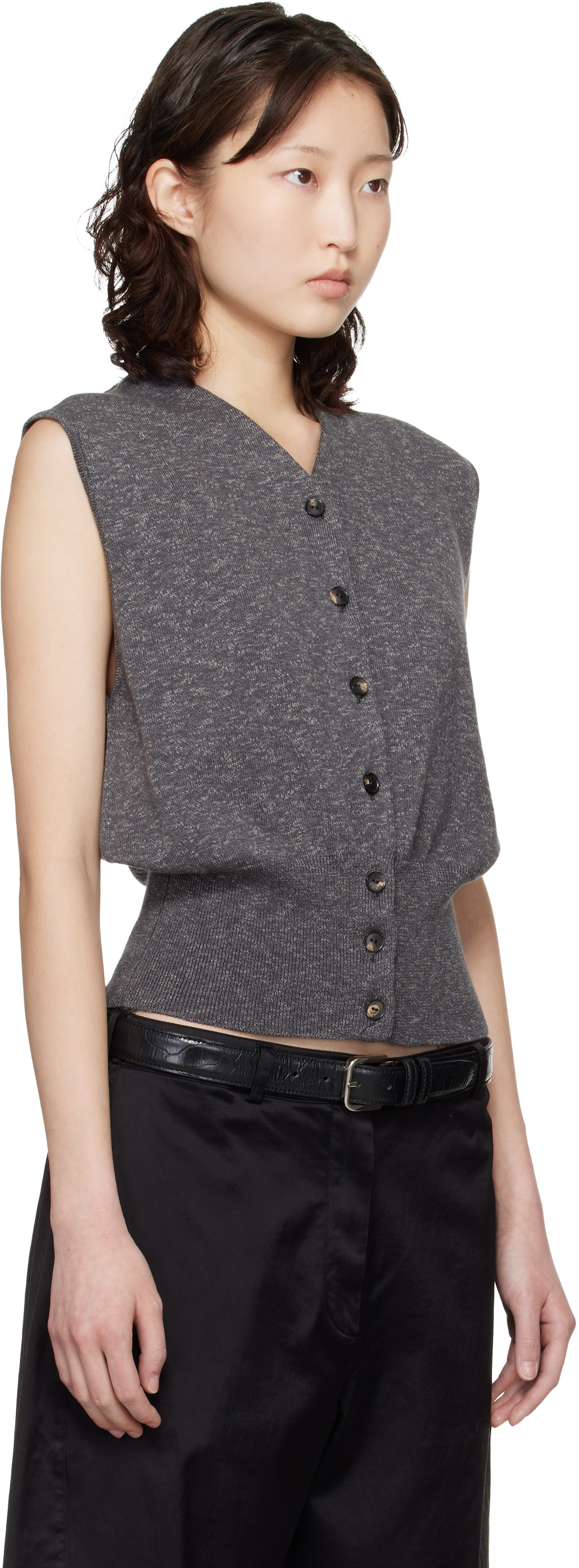 Cordera Gray Flecked Cotton Waistcoat