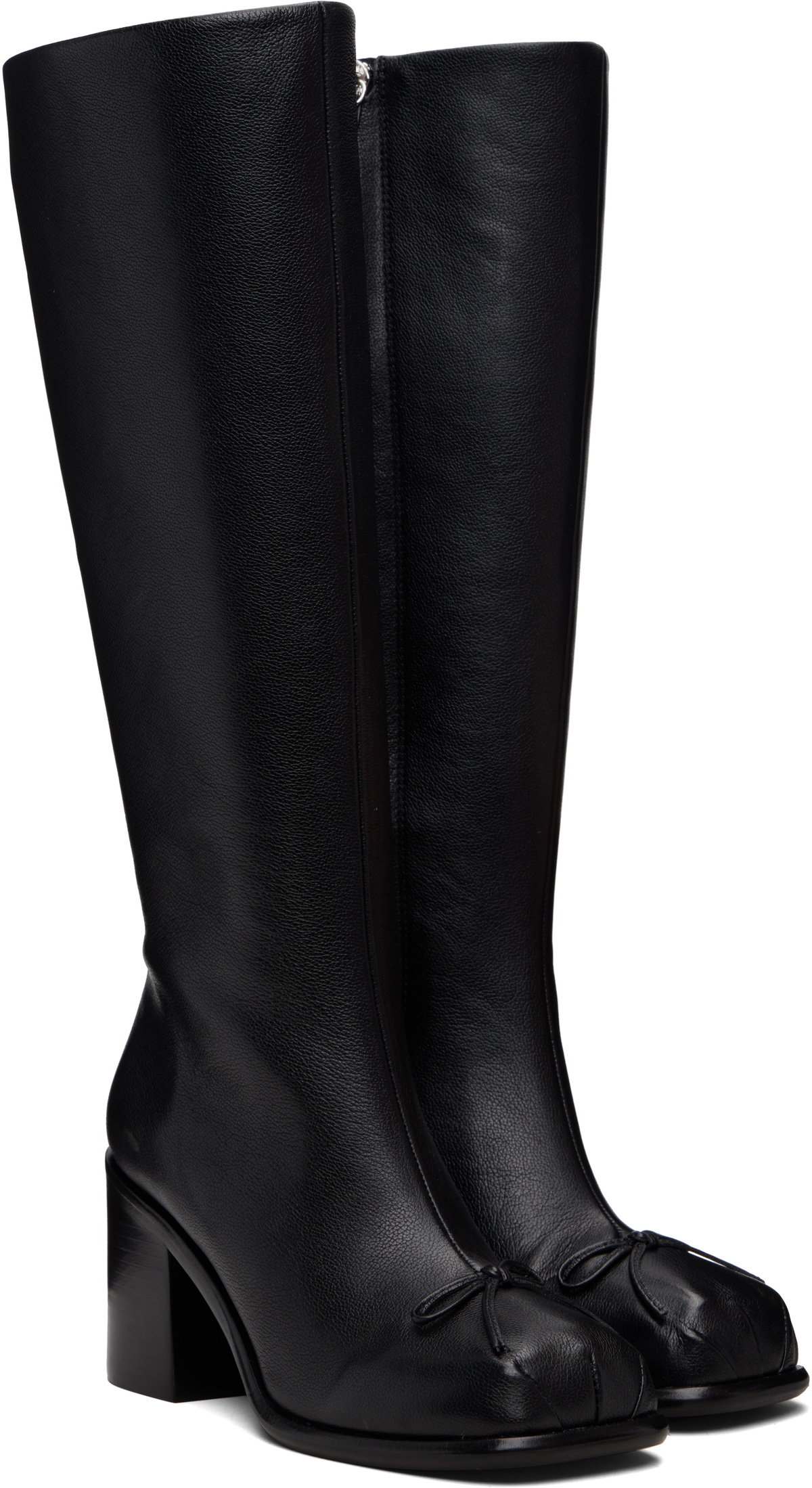 Sandy Liang Black Knee High Pointe Boots