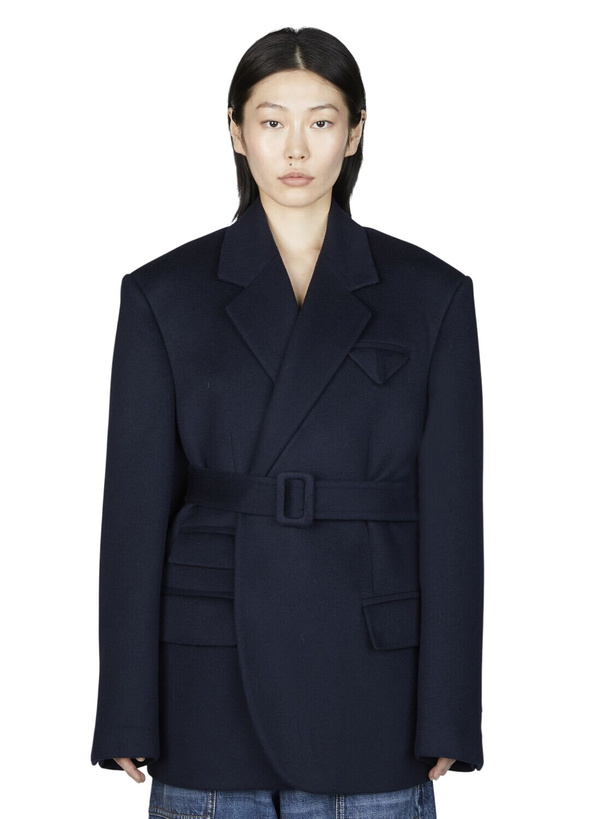 Photo: Bottega Veneta Double Wool Cashmere Belted Jacket