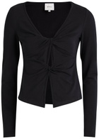 Reformation Silas Knotted Stretch-cotton top Black
