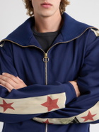 KAPITAL - Jersey Zip-Up Sweatshirt - Blue