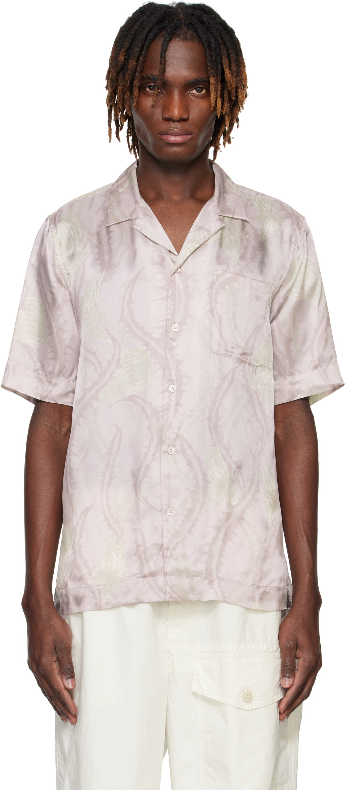 Dries Van Noten: Pink Boxy Viscose Shirt | SSENSE