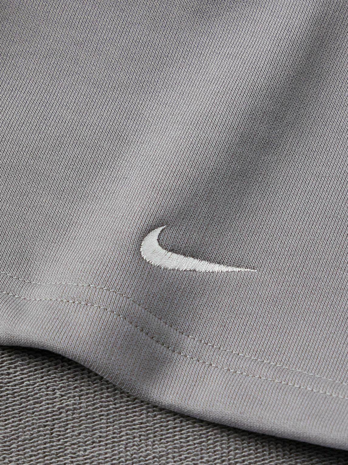 Nike - Solo Swoosh Wide-Leg Cotton-Blend Jersey Shorts - Gray Nike