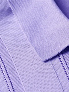 Saturdays NYC - Jahmad Pointelle-Detailed Cotton Polo Shirt - Purple