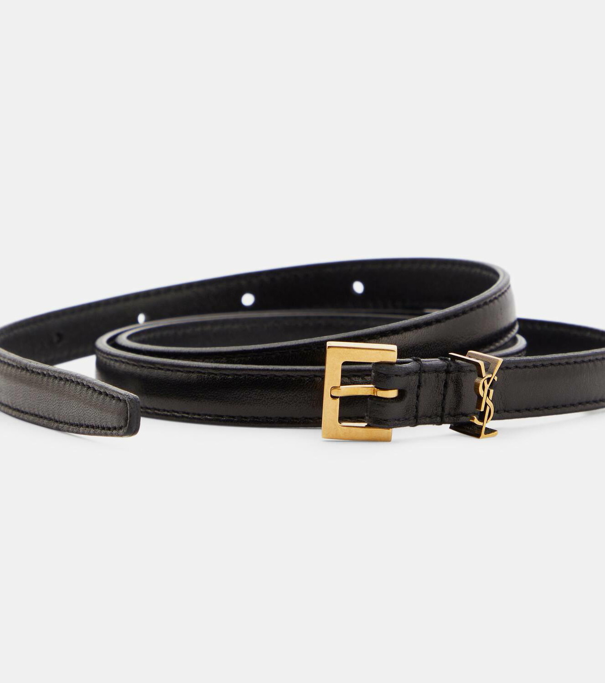 Saint Laurent Cassandre slim leather belt Saint Laurent