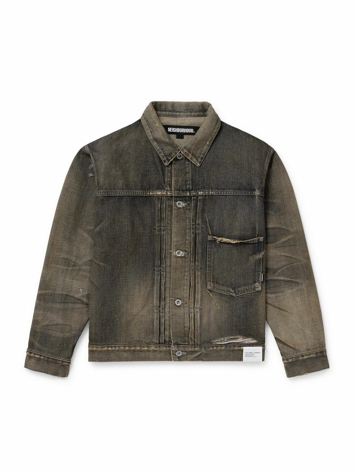 Neighborhood Men's Washed Denim Type-4 Jacket in Indigo Neighborhood