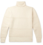 Officine Générale - Ribbed Virgin Wool-Blend Rollneck Sweater - Neutrals