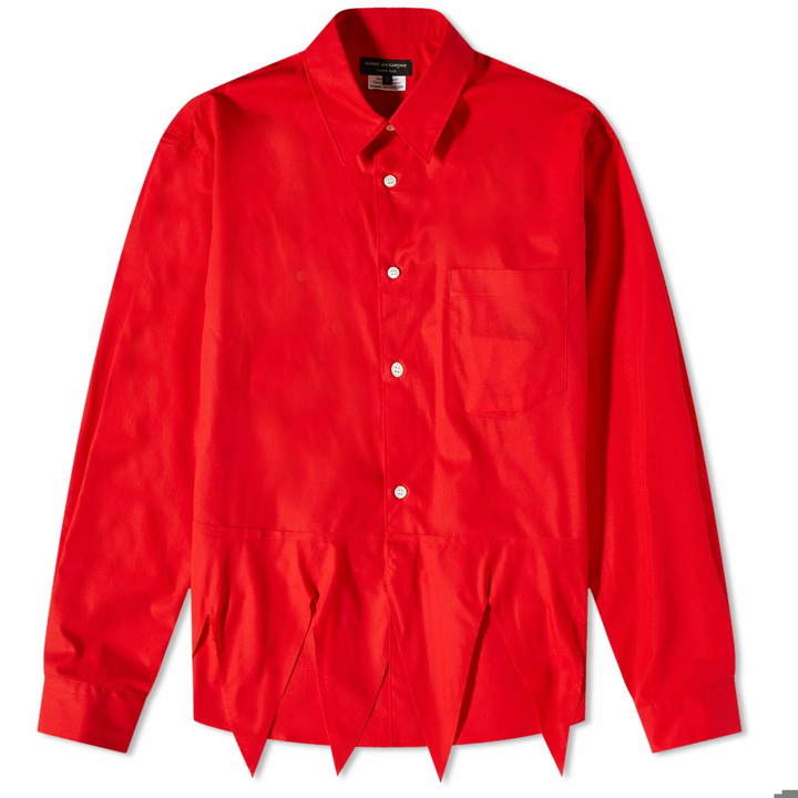 Photo: Comme des Garçons Homme Plus Men's Zig Zag Hem Shirt in Red