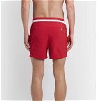 Odyssee - Vallauris Slim-Fit Short-Length Piped Swim Shorts - Red