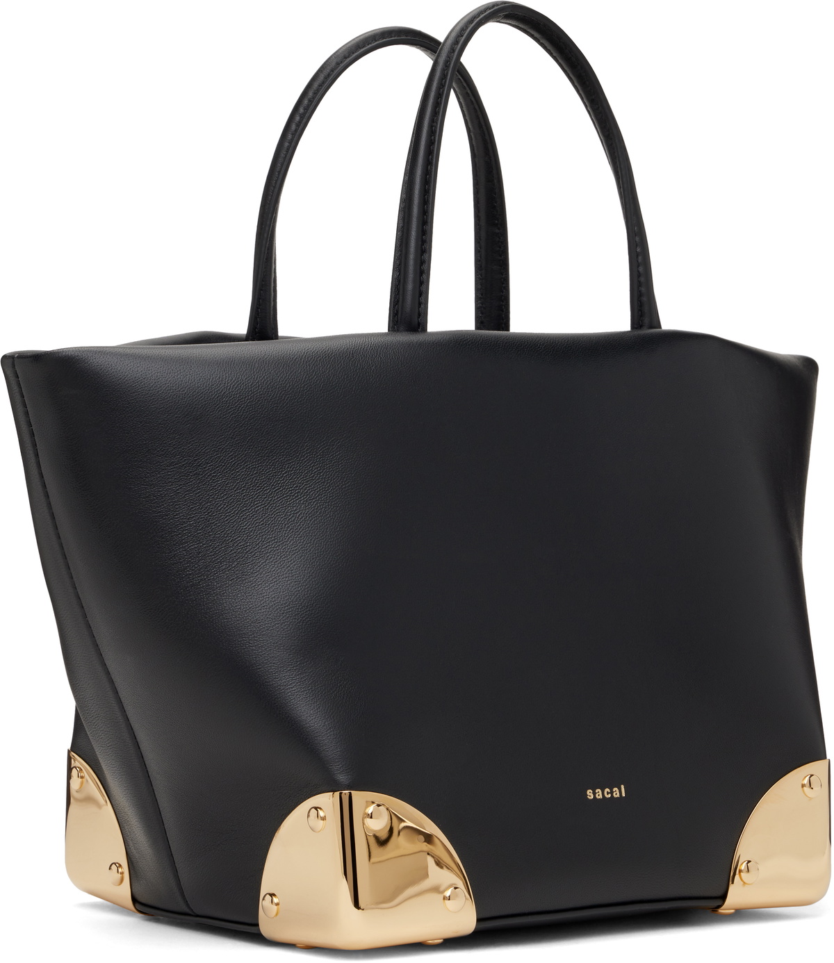 sacai Black Corner Metal Small Tote