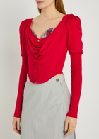 Vivienne Westwood Bea Layered Wool-blend Corset top Red