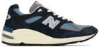 New Balance Navy Made in USA 990v2 Sneakers