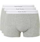 Paul Smith - Three-Pack Mélange Stretch-Cotton Boxer Briefs - Gray