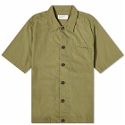 Universal Works Men's Recycled Poly Short Sleeve Shirt in Olive