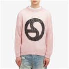 Acne Studios Men's Kitaly Logogram Open Knit Jumper in Blush Pink