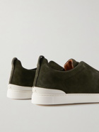 Zegna - Suede Slip-On Sneakers - Green