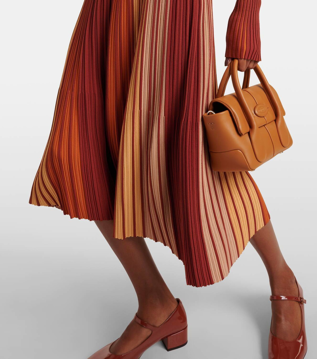 Tod's Knitted pleated midi dress