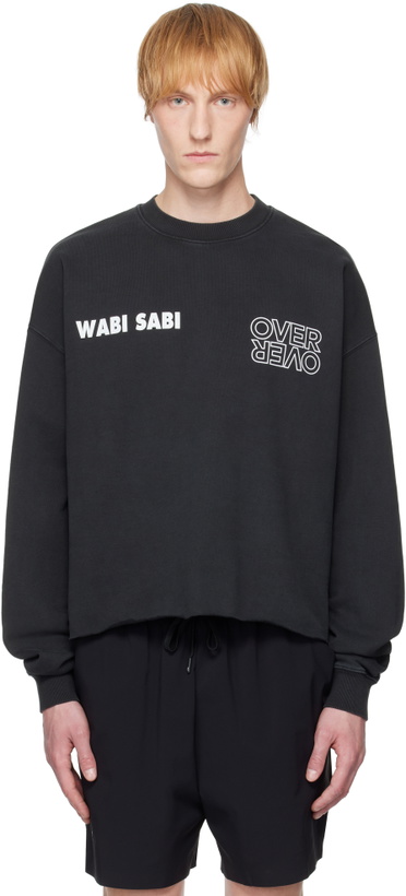 Photo: OVER OVER Gray Boxy Crop Crew Sweatshirt