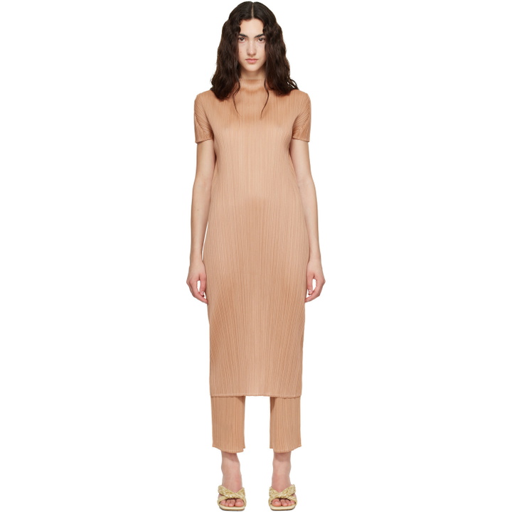Photo: PLEATS PLEASE ISSEY MIYAKE Pink Monthly Colors June Midi Dress