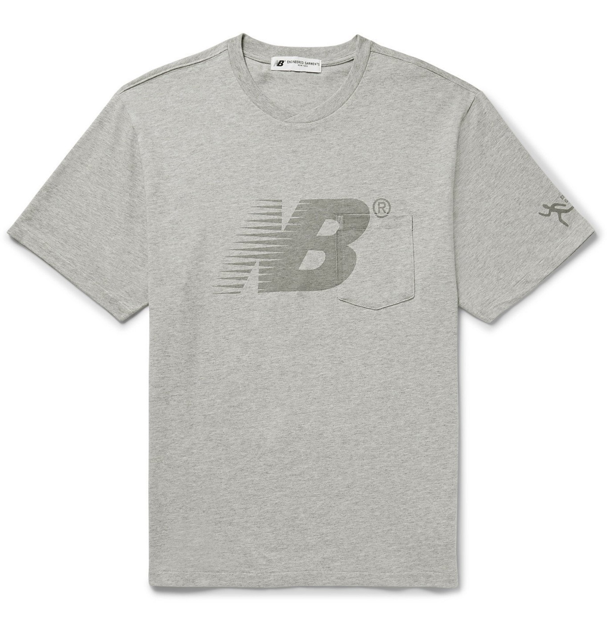 Miguel Ángel Magnético despensa New Balance - Engineered Garments Logo-Print Mélange Cotton-Jersey T-Shirt  - Gray New Balance