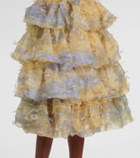 Susan Fang Ruffled appliqué midi skirt