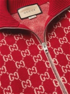 GUCCI - Logo-Intarsia Wool and Cashmere-Blend Bomber Jacket - Red