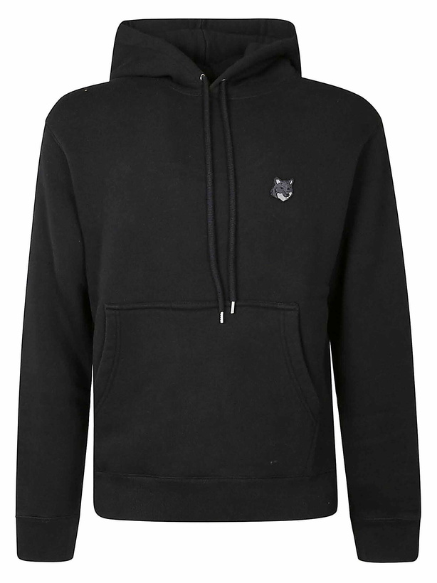 Photo: Maison Kitsuné Fox Patched Rib Trim Plain Hoodie