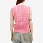 Acne Studios Women's Face Knitted T-Shirt in Tango Pink