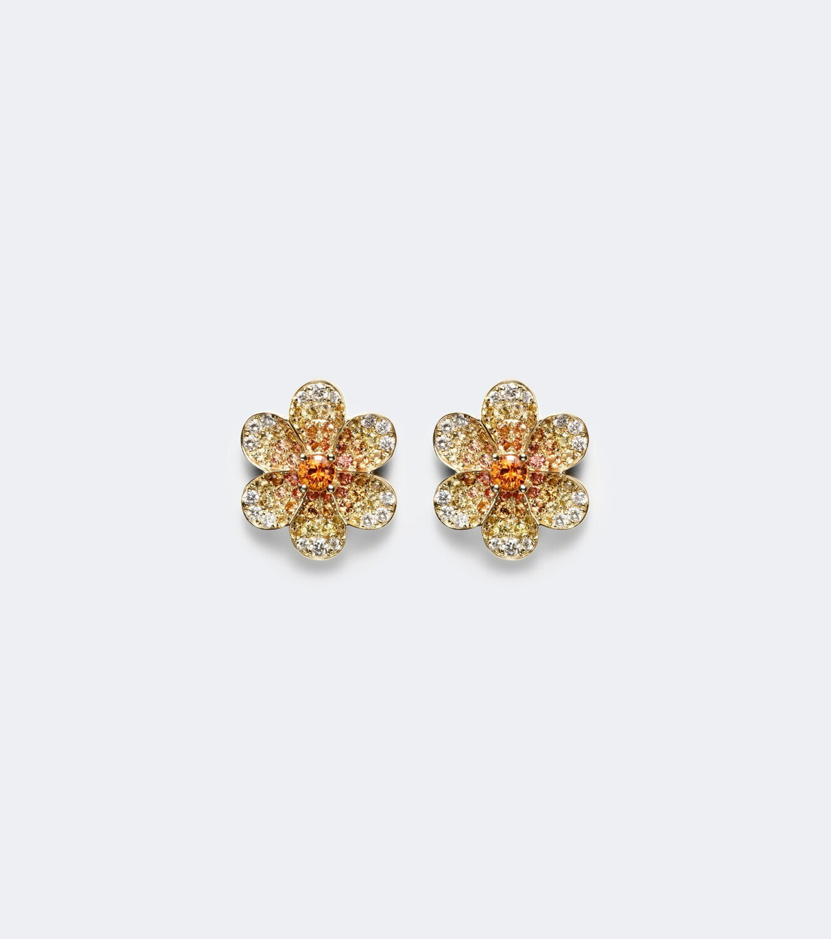 Yvonne Léon Daisy 9kt gold earrings with sapphires and diamonds