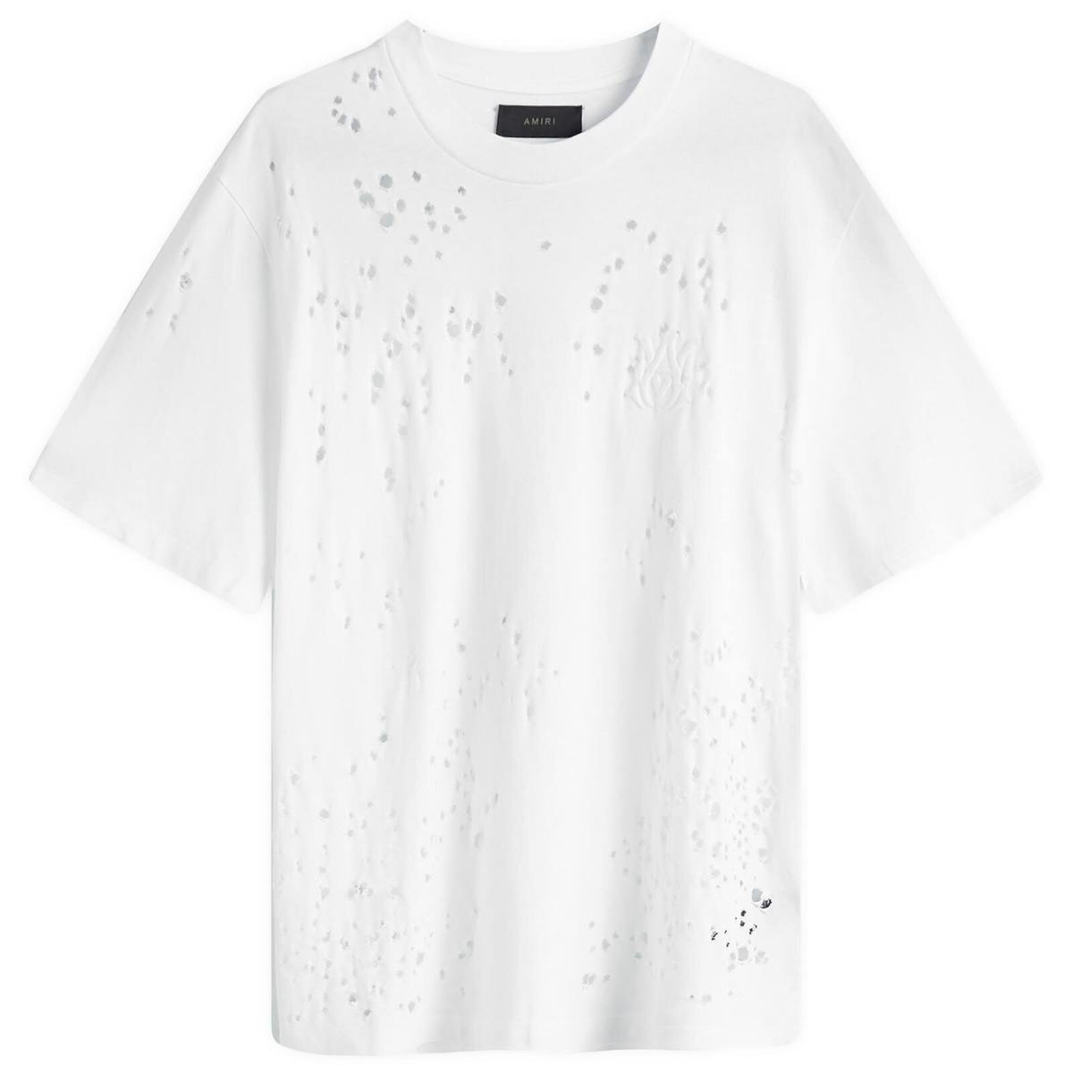 AMIRI Men's MA Shotgun Embroidered Logo T-Shirt in White Amiri