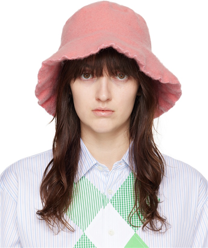 Photo: Comme des Garçons Shirt Pink Wool Nylon Tweed Bucket Hat